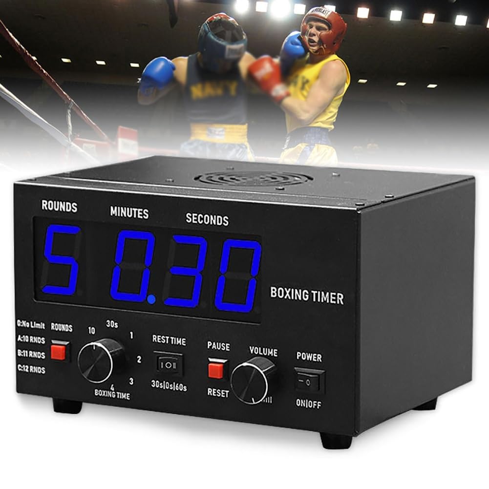 Minuterie d'intervalle de gymnastique et boxe avec affichage LED et son réglable