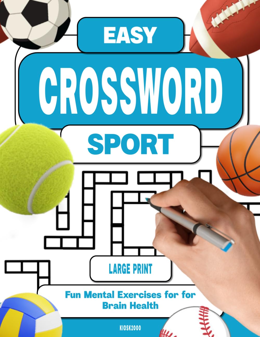 Sports Easy Crossword Puzzle Book for Seniors with Dementia: Fun Mental Exercises for Seniors for Brain Health