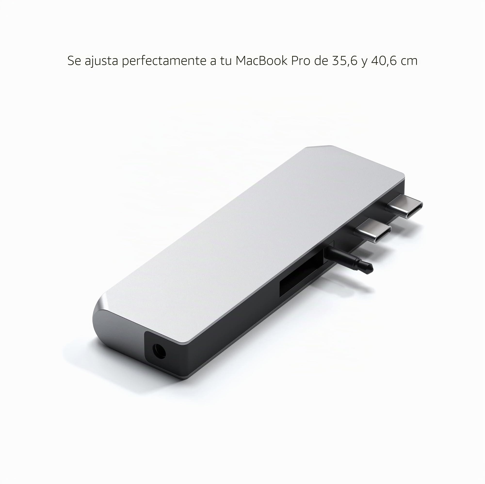 SATECHI Hub Dual USB C Pro 6 en 1, USB4 40Gbps, HDMI, 100W, Plata | Para MacBook Air y Pro, vídeo hasta 5K@60Hz, Ethernet, 1x USB-C y 2x USB-A a 5Gbps, puerto de audio