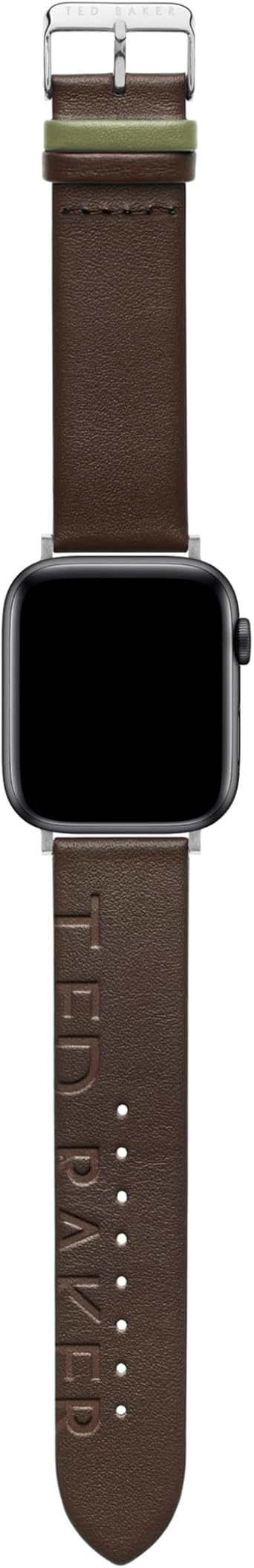 Ted Baker Brown Ted Engraved Leather Strap for Apple Watch Model BKS42F120B0
