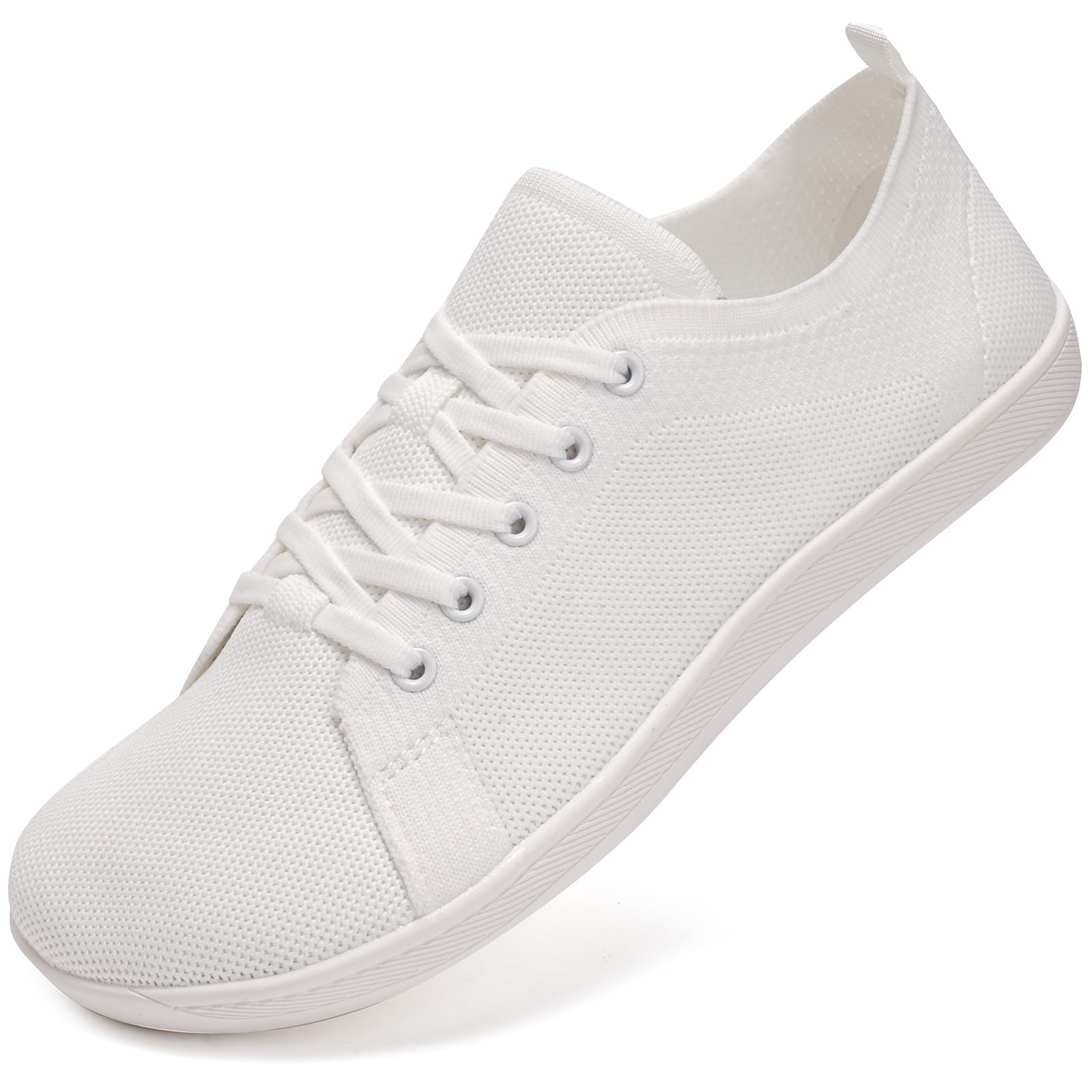 IceUnicorn Barfußschuhe Damen Herren - Breite Zehenbox, weite Füße, minimalistische Sneaker (43 EU, Weiß)