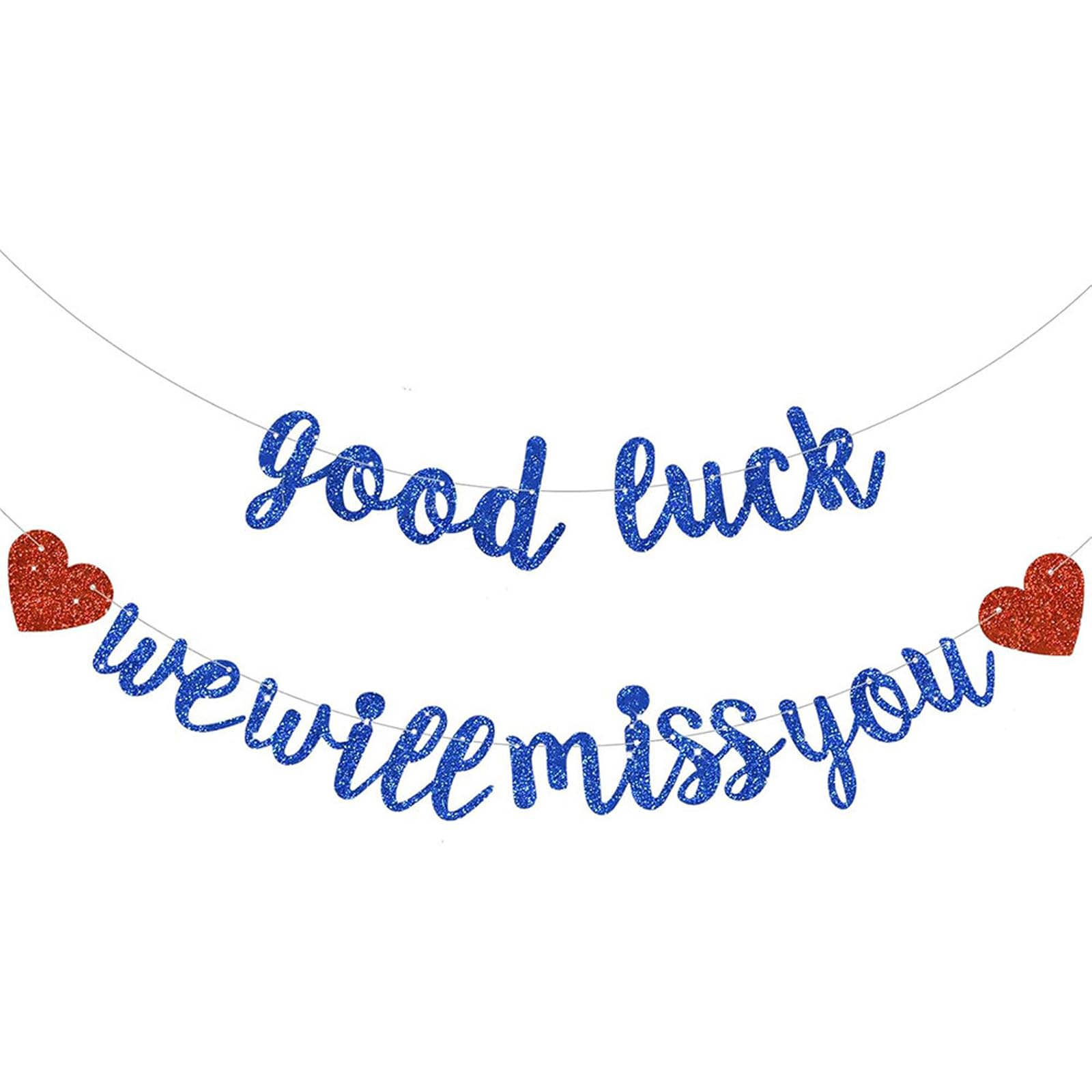 Leaving Banner, Farewell Banner with We Will Miss You Good Luck (Blue)