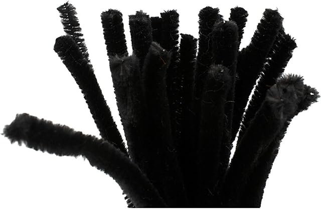 Creativ 100263 Pipe Cleaners, thickness 9 mm, L: 30 cm, black, 25pcs