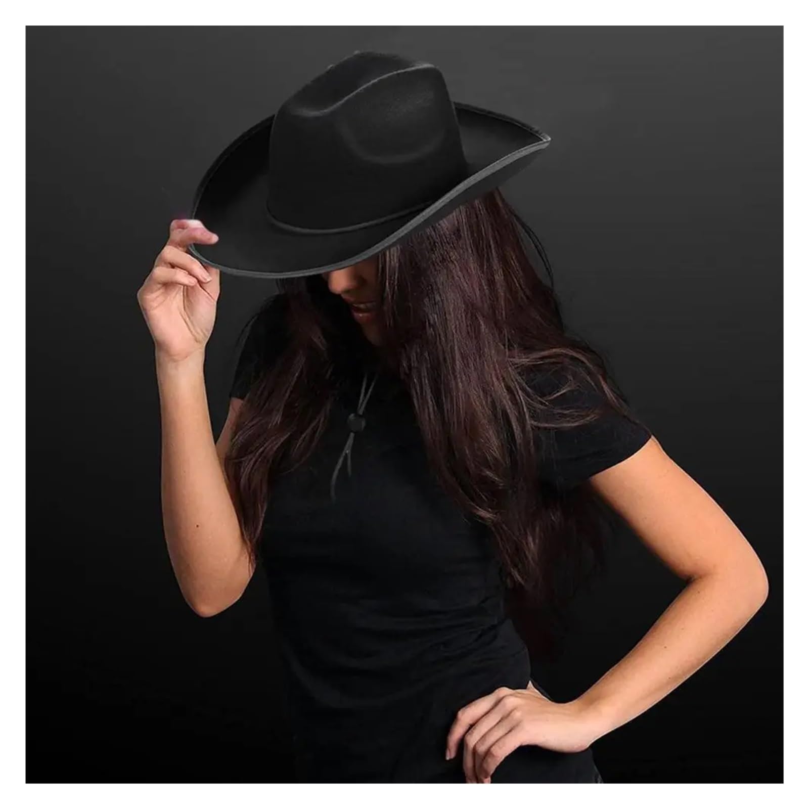 Sombrero de vaquero de fieltro, sombrero de princesa, sombrero de vaquera for actuaciones, accesorio for disfraz de despedida de soltera o fiesta de cumpleaños. Para Adulto Carnaval Halloween Y Cospla