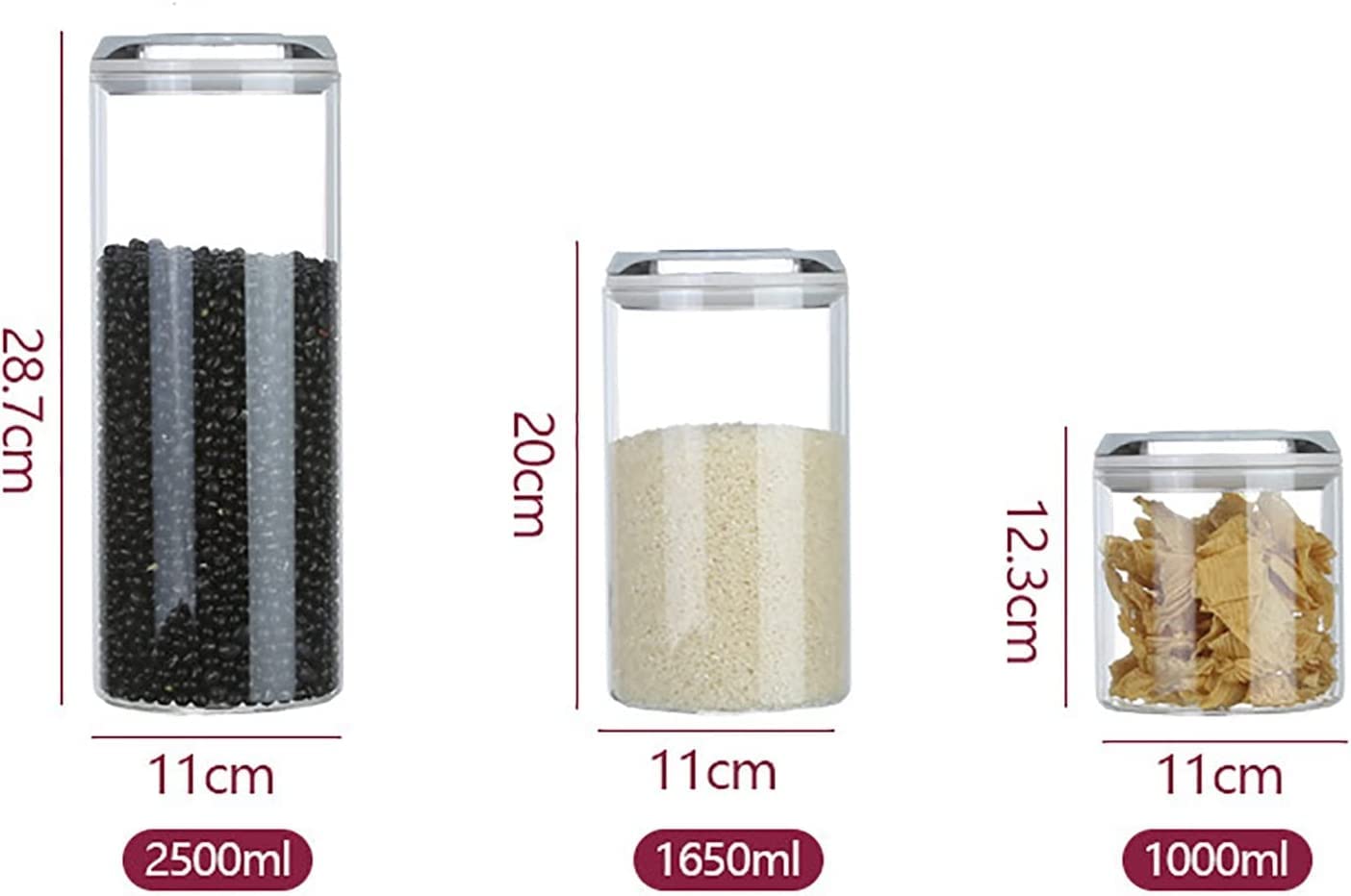 Contenitore in vetro trasparente barattoli for spezie barattolo, barattoli sigillati in vetro resistente al calore barattoli di farina di riso barattoli di latte in polvere barattoli portatili di gran
