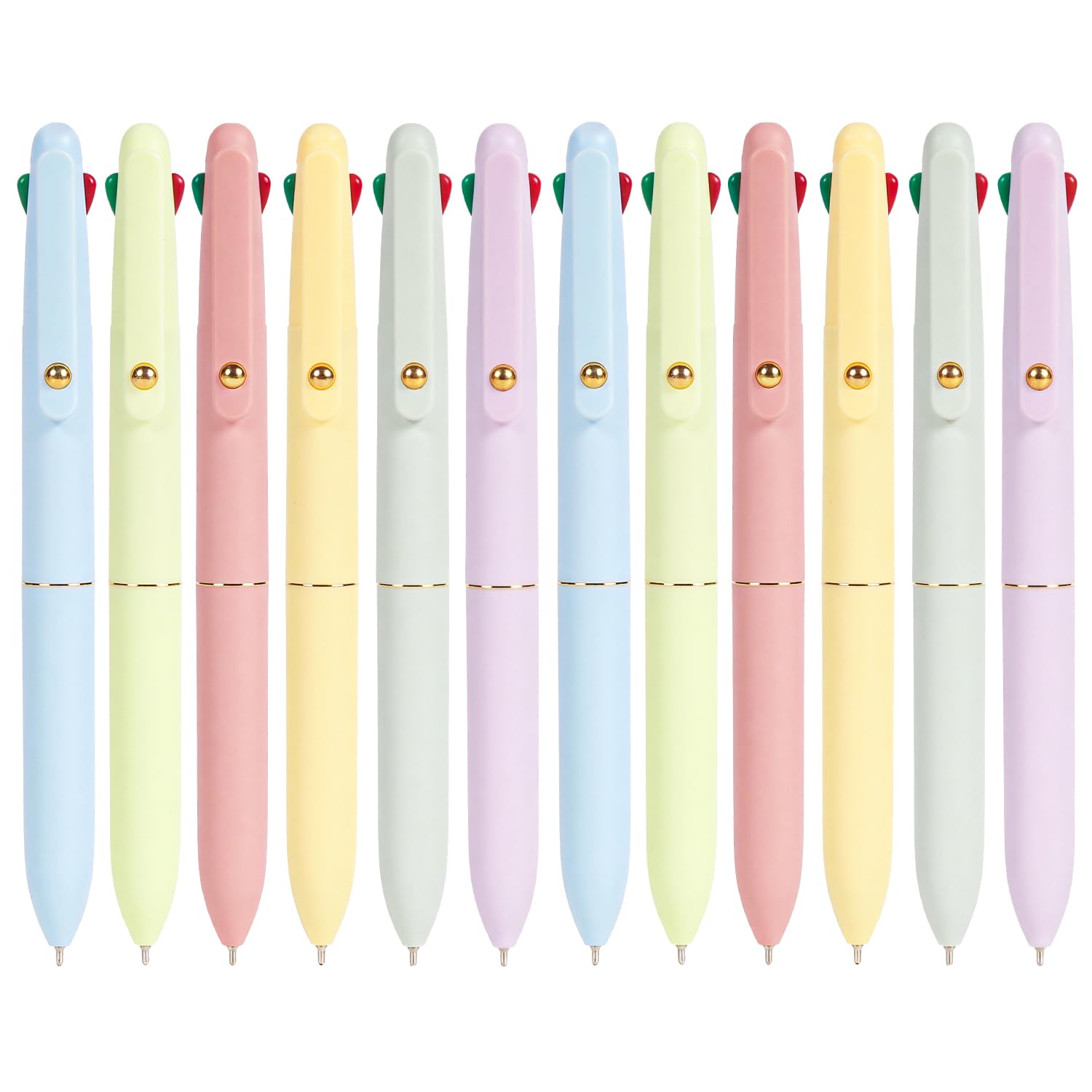 Ddaowanx Lot de 24 stylos à bille multicolores 4 en 1 0,5 mm