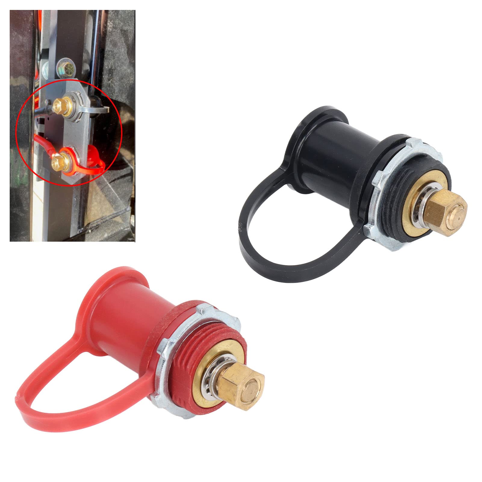 2 SZTUK Ładowarka Post, 250A 20mm Stud Jumper Terminal z Wodoodporną Osłoną, Czarny Czerwony Zdalne Zaciski Baterii Relokacja Stud Battery Post Stos Jumper Terminal dla Samochodów