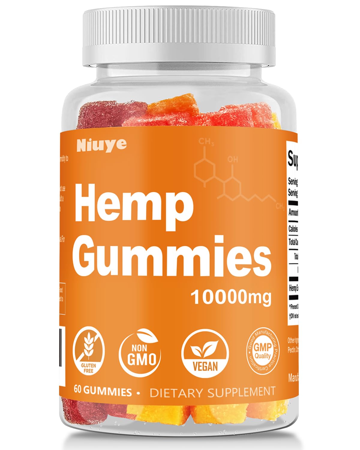Hemp Gummies Extra Strength - 10 000mg High Potency - Infused with Hemp Oil Gummy - Assorted Fruit Flavors, 3rd-Party Tested, Made in USA
