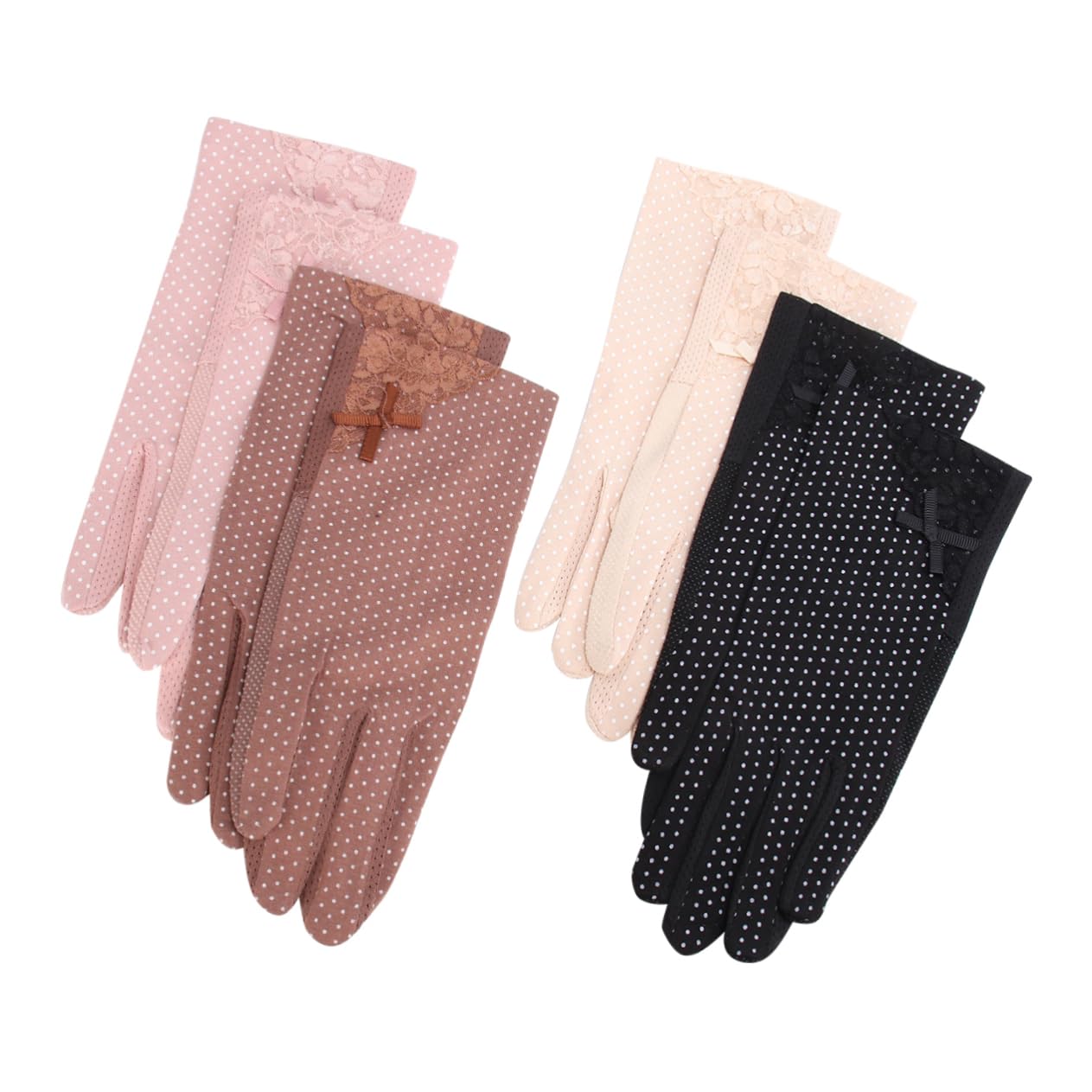 BESPORTBLE 4-Pack Thin Uv Blocking Gloves Summer Sun Protection Mittens for Women Breathable Hiking Riding Fishing Gloves Touchscreen Light Weight