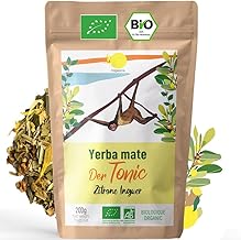 ORIGEENS BIO YERBA MATE MIT ZITRONE UND INGWER 200 g - Der Stärkende I Bio Yerba Matetee Ungeröstet, Blätter, Frei von Stängeln und Staub