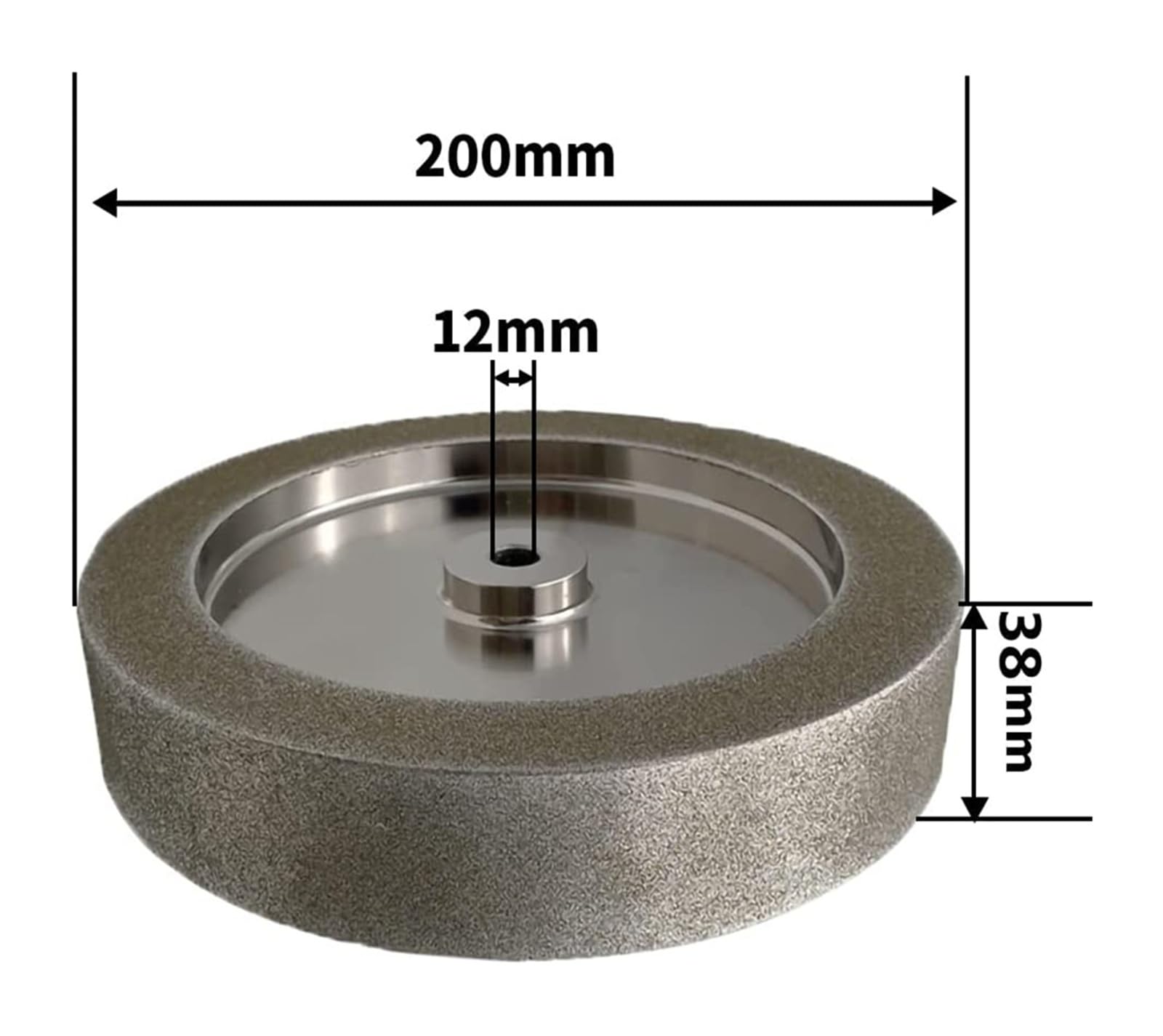Mola CBN da 8 pollici Sistema T-4 200mm * 38mm * 12mm for Affilare Utensili HSS In Acciaio Ad Alta Velocità Destra/Angolo Rotondo(Round 1000 grit)