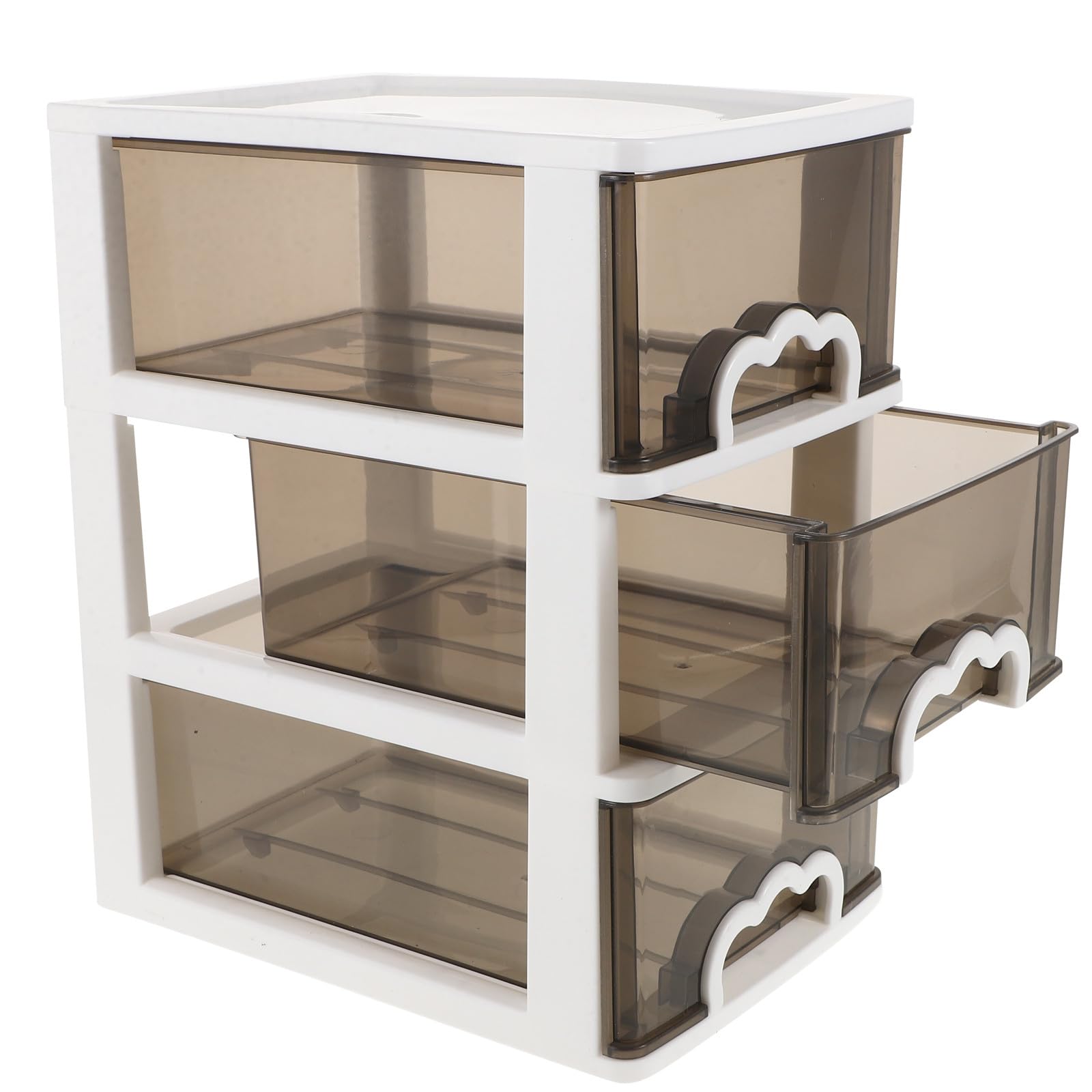 Happyyami Organizzatore Cosmetico Trasparente Cassetti Multipli in Plastica, Design Compatto e Robusto per Scrivania, per Piccoli Spazi e Uso Quotidiano