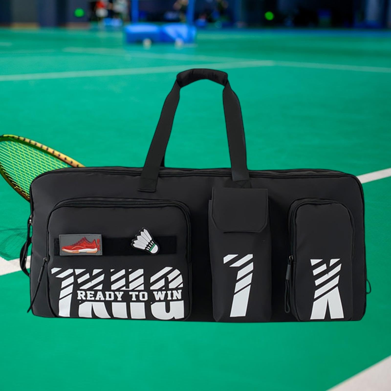 Badminton Racket Handtasche Sporttasche Tennistasche Schlägertasche mit Großem Hauptfach Und Separatem Schuhfach Aus Robustem Nylon Polyester für