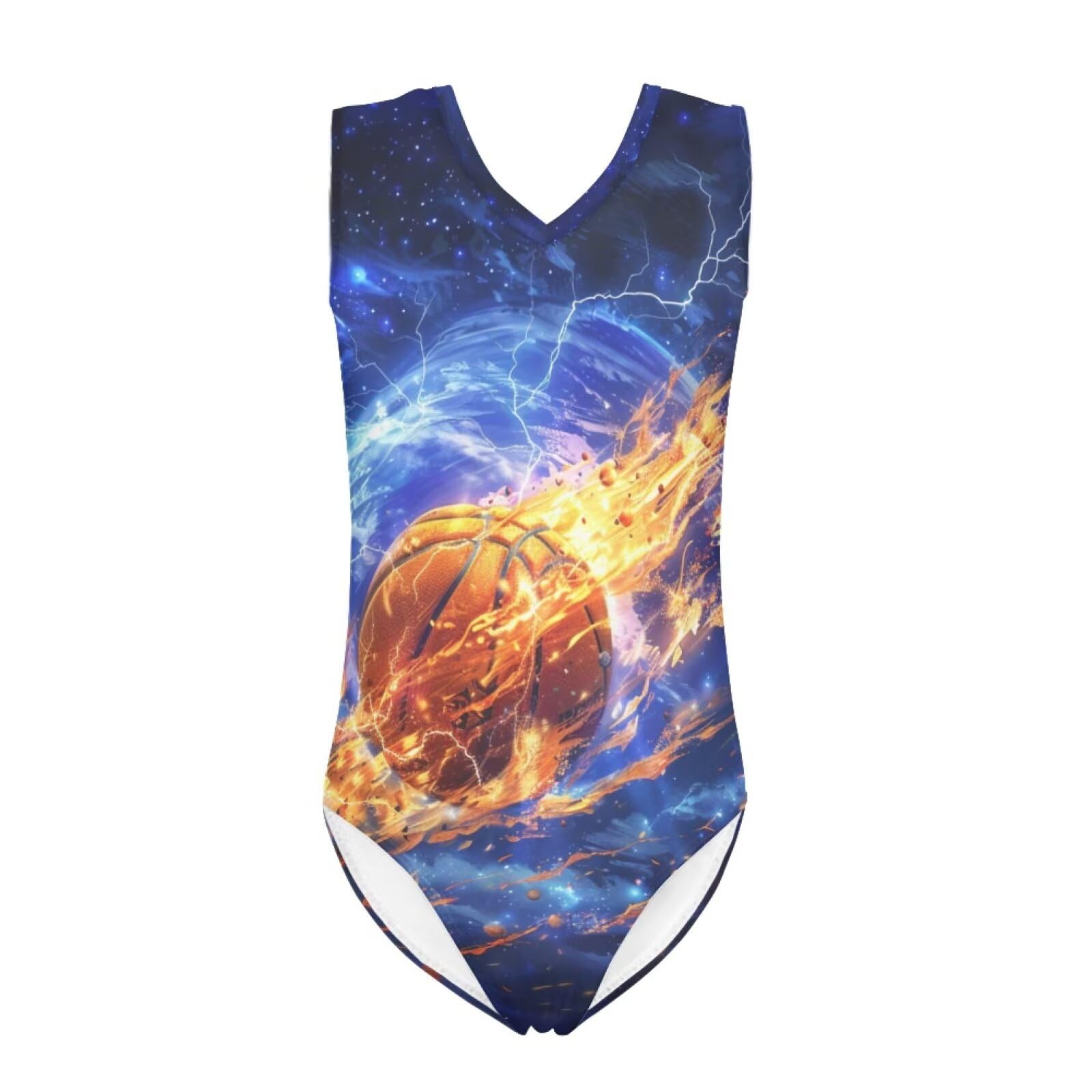 Zanxiantu Basketball Swimsuit Boys 3-14 Years Galaxy Bathing Suit One Piece Sleeveless Athletic Sport Wear Competition Practice Suits Tummy Control Summer Beach Swimming Costume