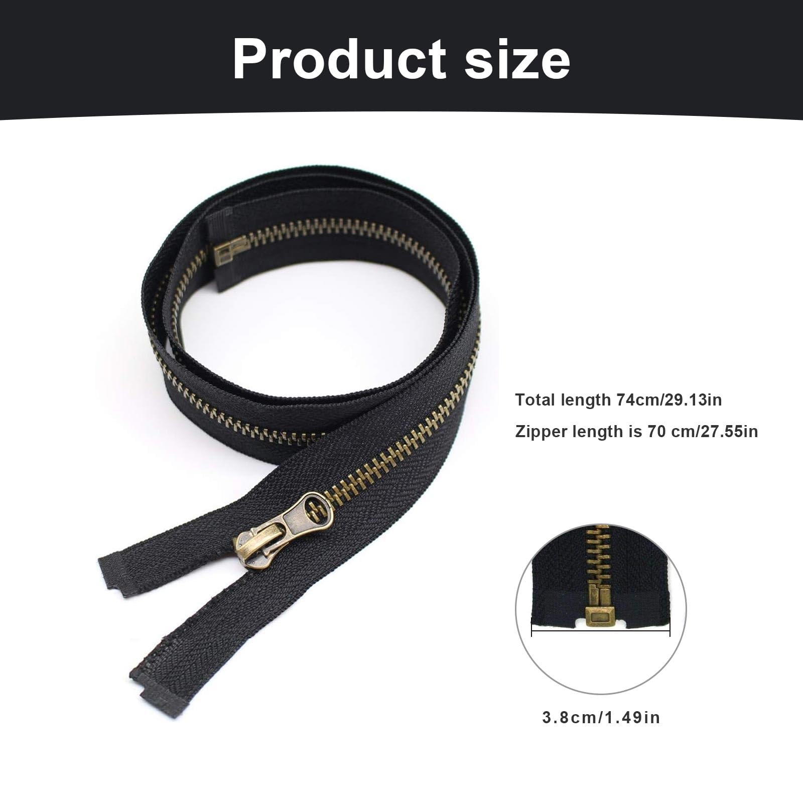 YaHoGa 55 cm #10 Grandi separare Cerniere Lampo Metallo Chiusure Lampo per Jacket Cucire Cappotti Giacca