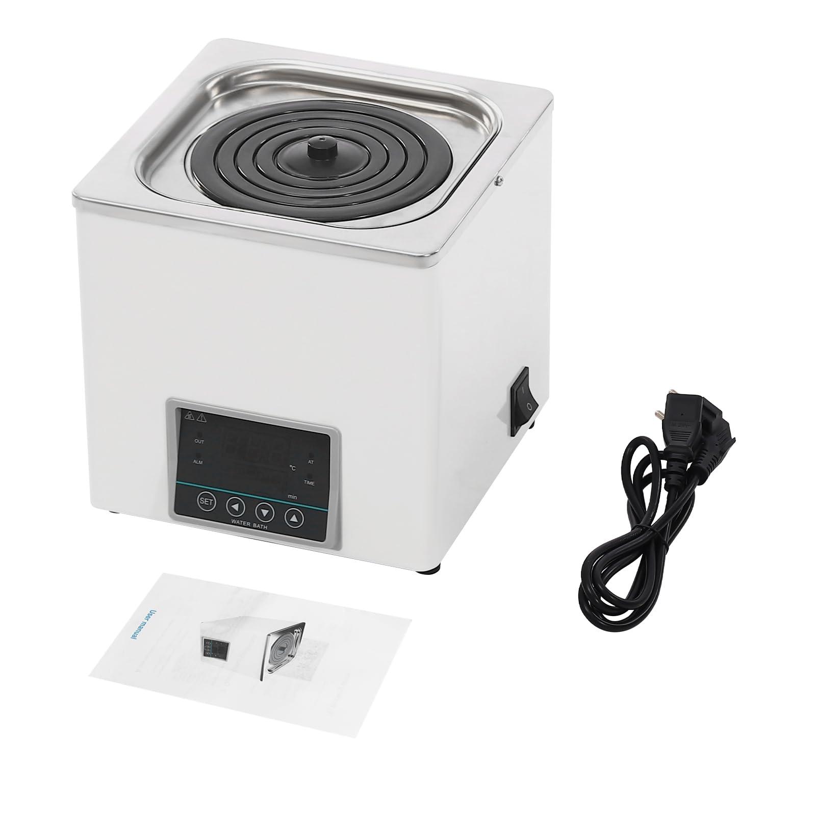 3L Labor-Wasserbad mit Anti-Trockenbrenner-Sensor, Wasserbadheizer für Laborversuche, Digitales Thermostat Wasserbad für Destillation Trocknung Konzentration und Erwärmung