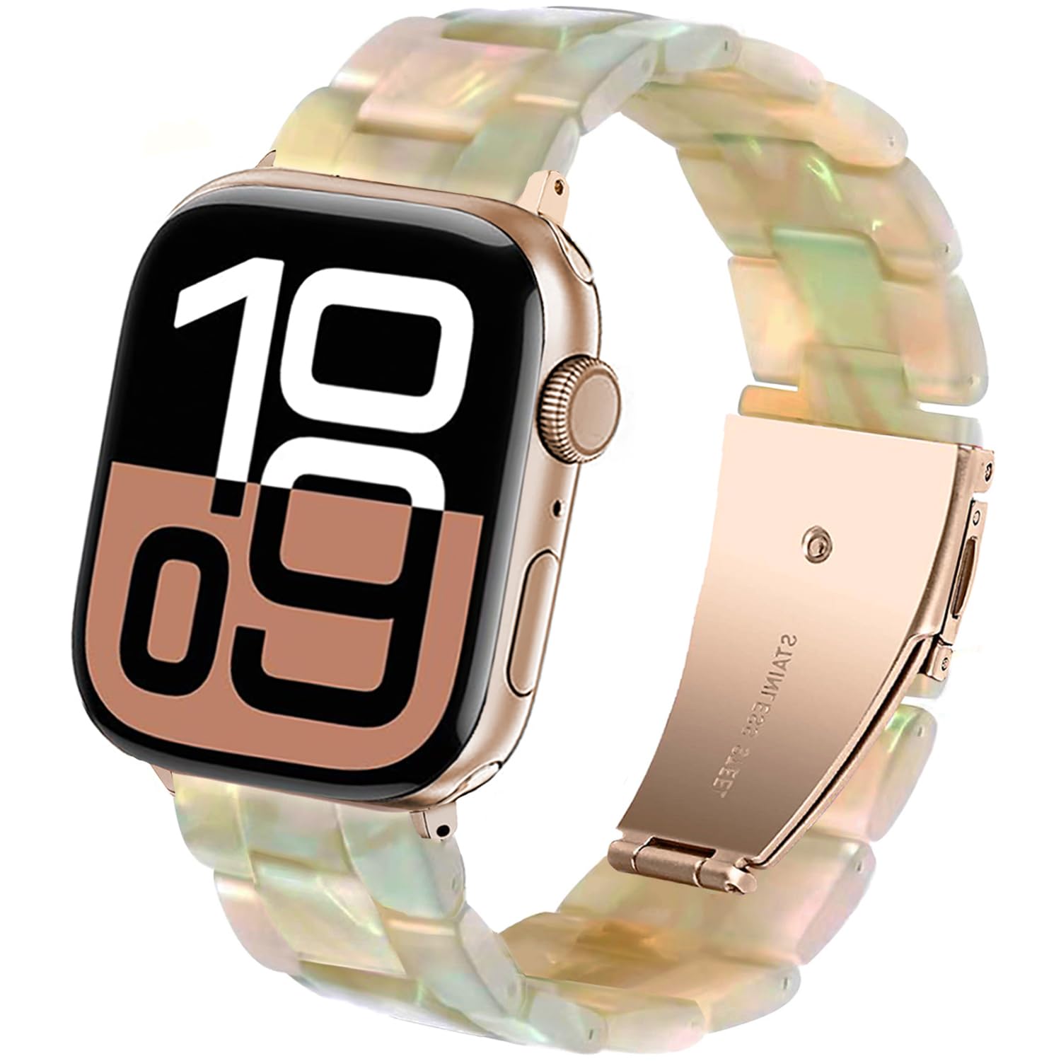 DEALELE Bands Compatible with Apple Watch 49mm 46mm 42mm 45mm 41mm 44mm 40mm 38mm, Colorful Resin Replacement Strap for iWatch Series 10/9 / 8/7 / 6/5 / 4/3 / Ultra/SE Women Men — view 49