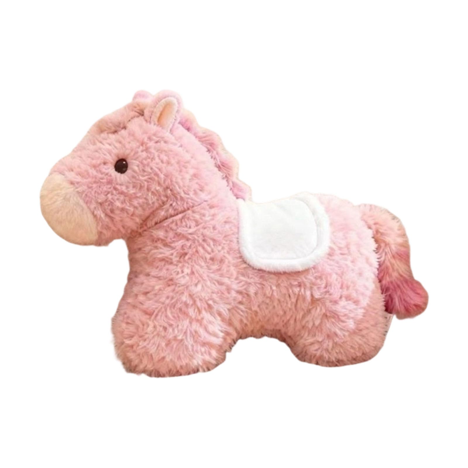 Kaeltsyn PP Cotton Filled Horse Furry Pillow with Traditional Art New Year Stuffed Cushion for Chinese Holiday Decorative Use Kids Bedroom Pillow