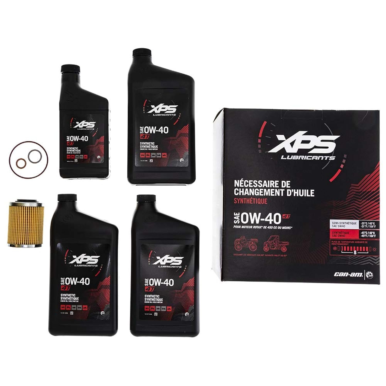 Amazon.com: Can-AM OEM XPS Engine Oil Change Kit 4T OW-40 Rotax