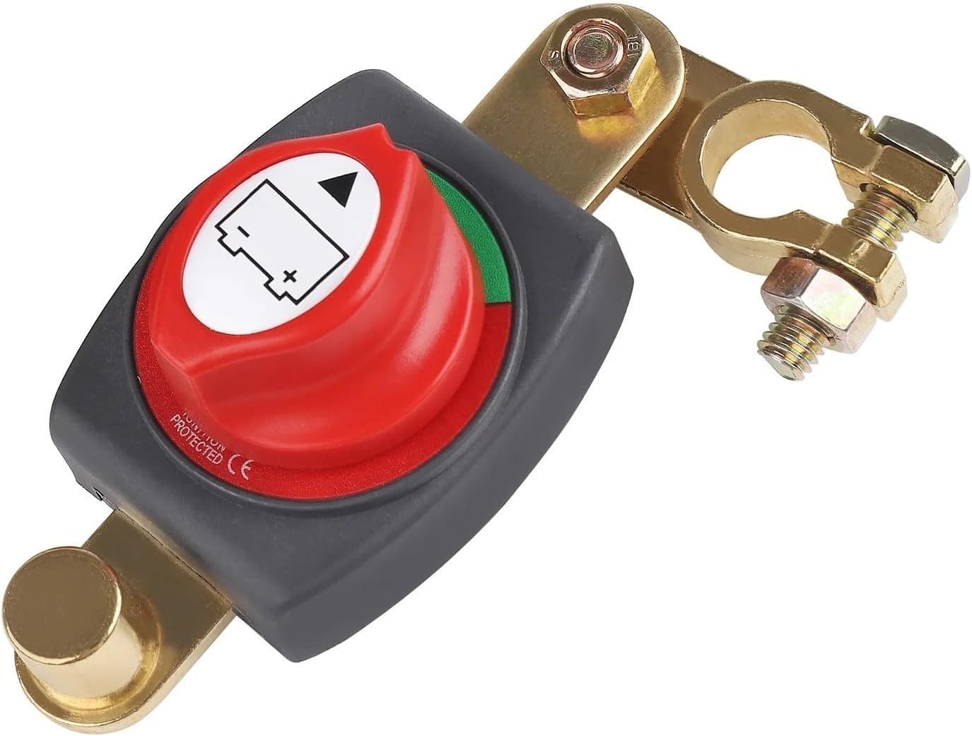 Top Post Power Cut Rotary Negative On/Off Master Switch Disconnect Isolator 12-48V for Car Vehicle RV Truck Marine Boat(Negative Top Post)