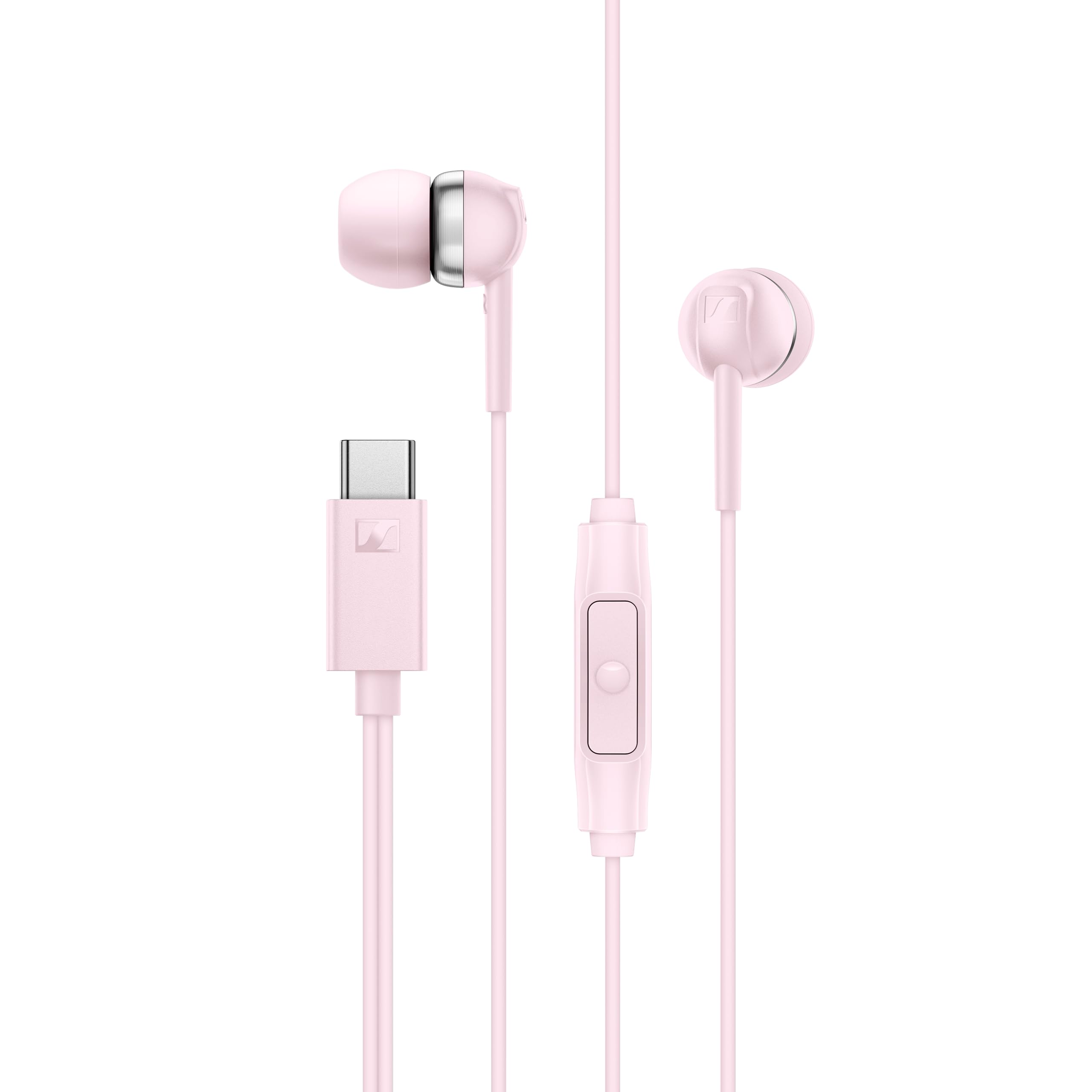 Sennheiser CX 80U Wired in-Ear Earphones with in-Line Microphone, One Button Smart Control, Lightweight Design, USB Type-C, 3 Ear Tip Sizes, 1Y Warranty, Voice Control, Sakura — Amazon image 2