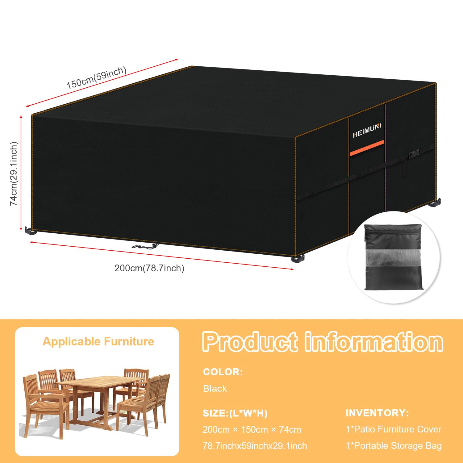 HEIMUNI Outdoor Furniture Covers Waterproof - Image 2