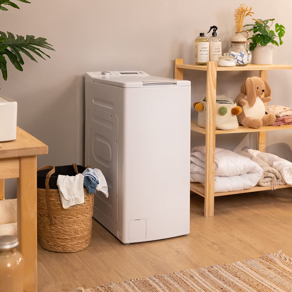 Cecotec Lavadora de Carga Superior de 8Kg Bolero DressCode Top Max 80 Inverter A. 1900W, 1300 rpm Programables, 16 Programas, Bajo Consumo, Motor Inverter Plus, Limpieza a Vapor, DelayStart