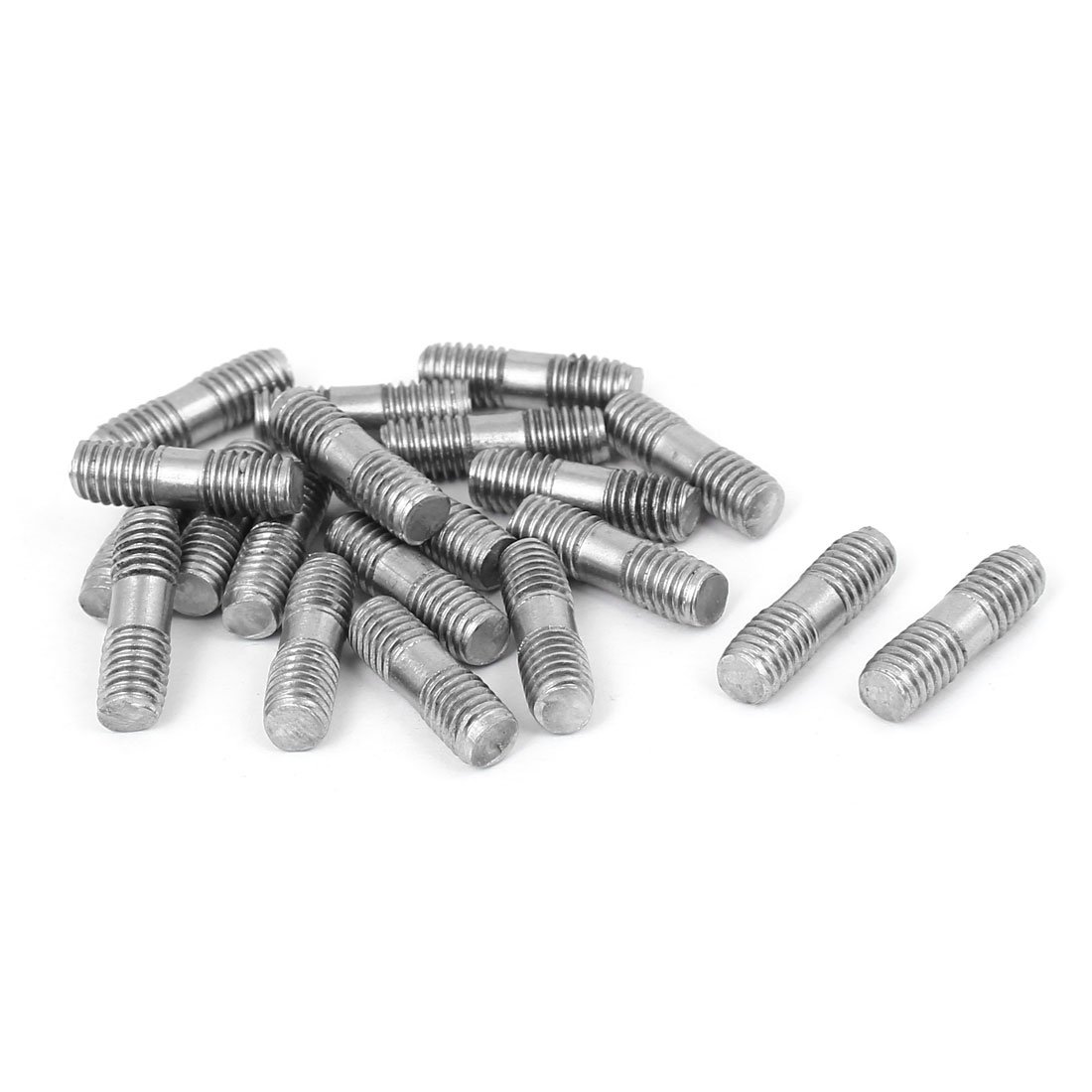 Uxcell Silver Sourcingmap M6x20mm 304 Stainless Steel Double End Threaded Stud Screw Bolt 20Pcs