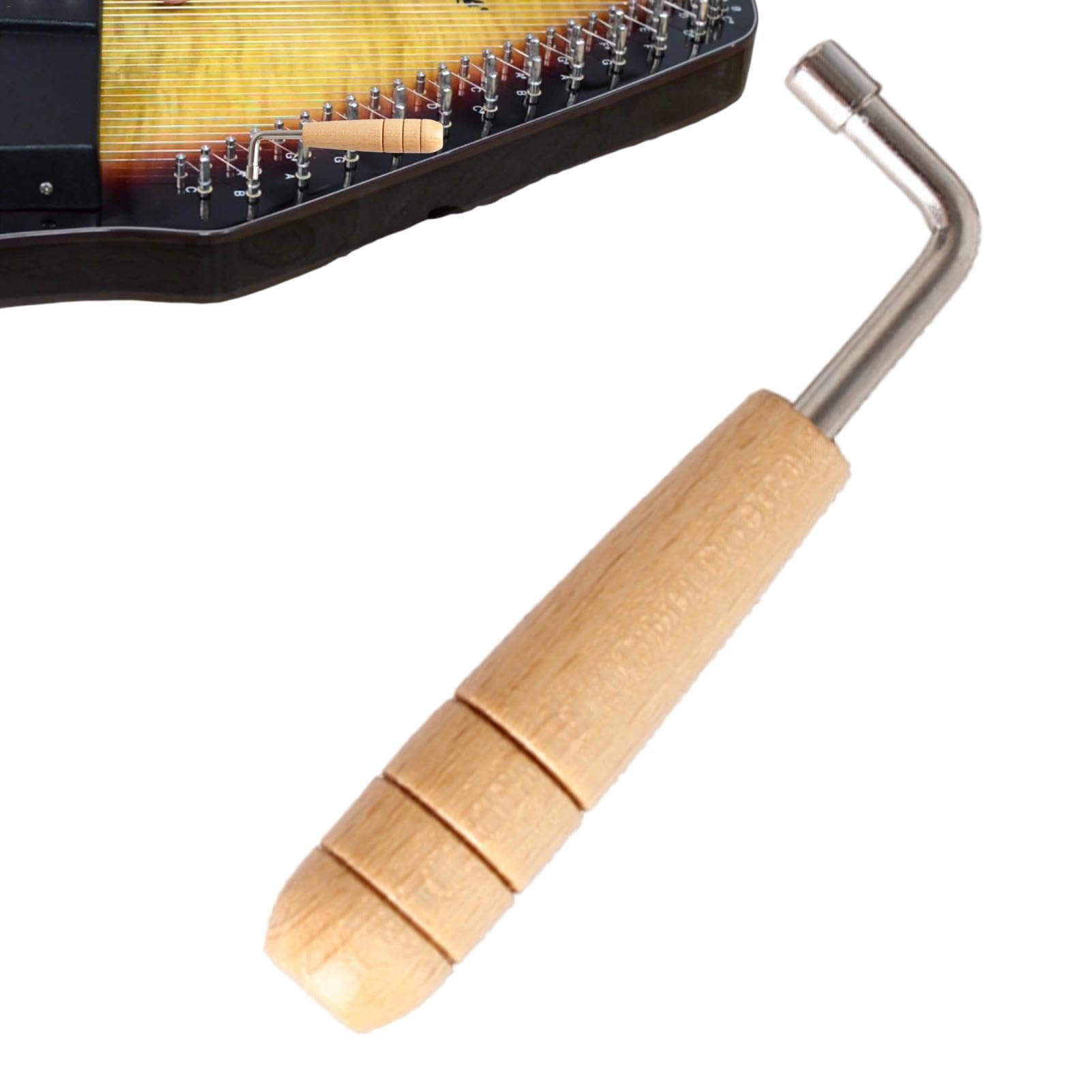 Accordeur de lyre - Clé d'accordeur de lyre en forme de L | Marteau de réglage à pointe carrée, clé à quatre | Accessoires de réglage de musique professionnels antidérapants avec manche en boi