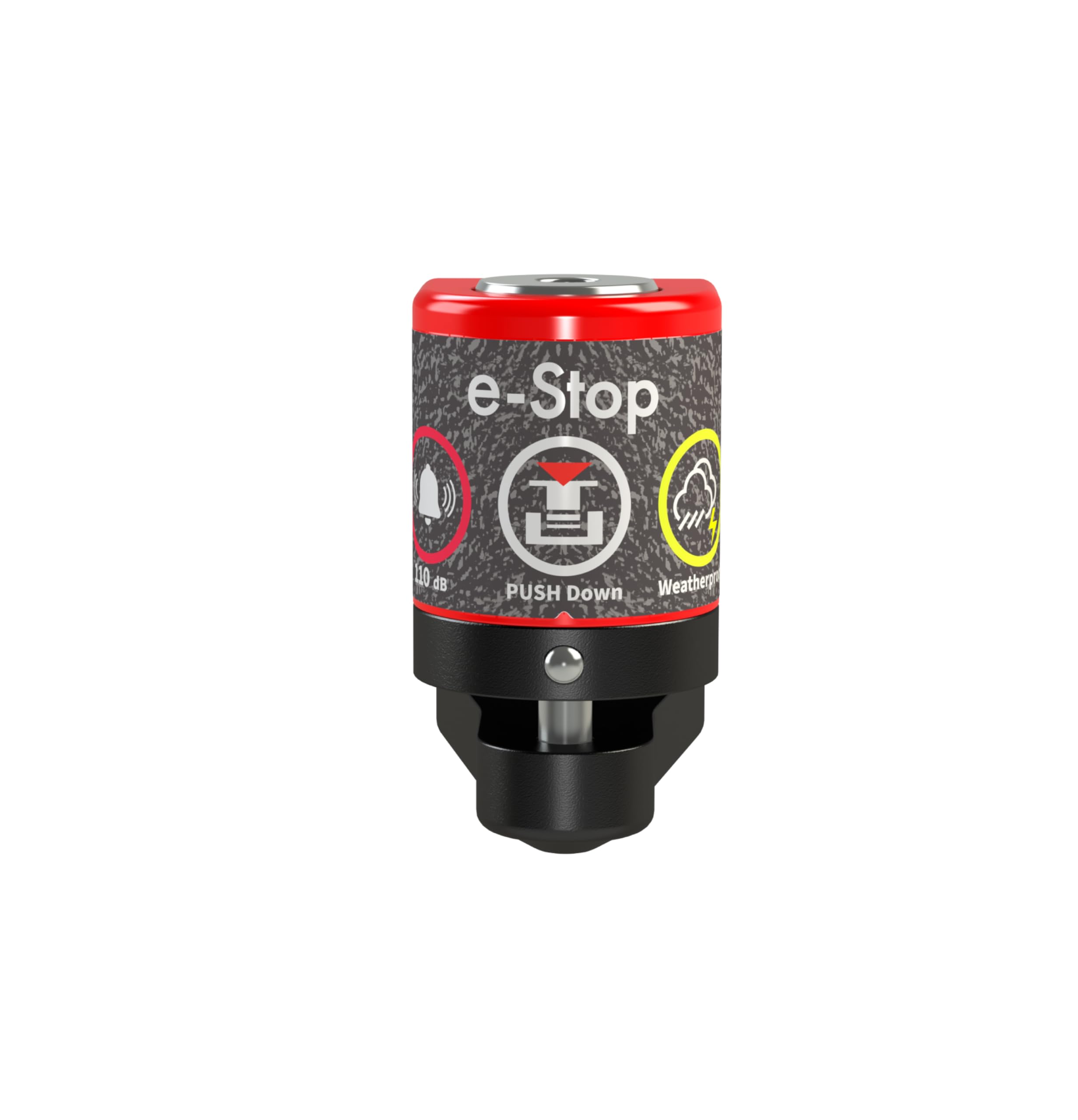 Viro E-Stop Motorradscheibenschloss mit Alarm, Stange 6 mm, Farbe Rot Schwarz, Motorradschloss Diebstahlsicherung für Roller und Motorrad