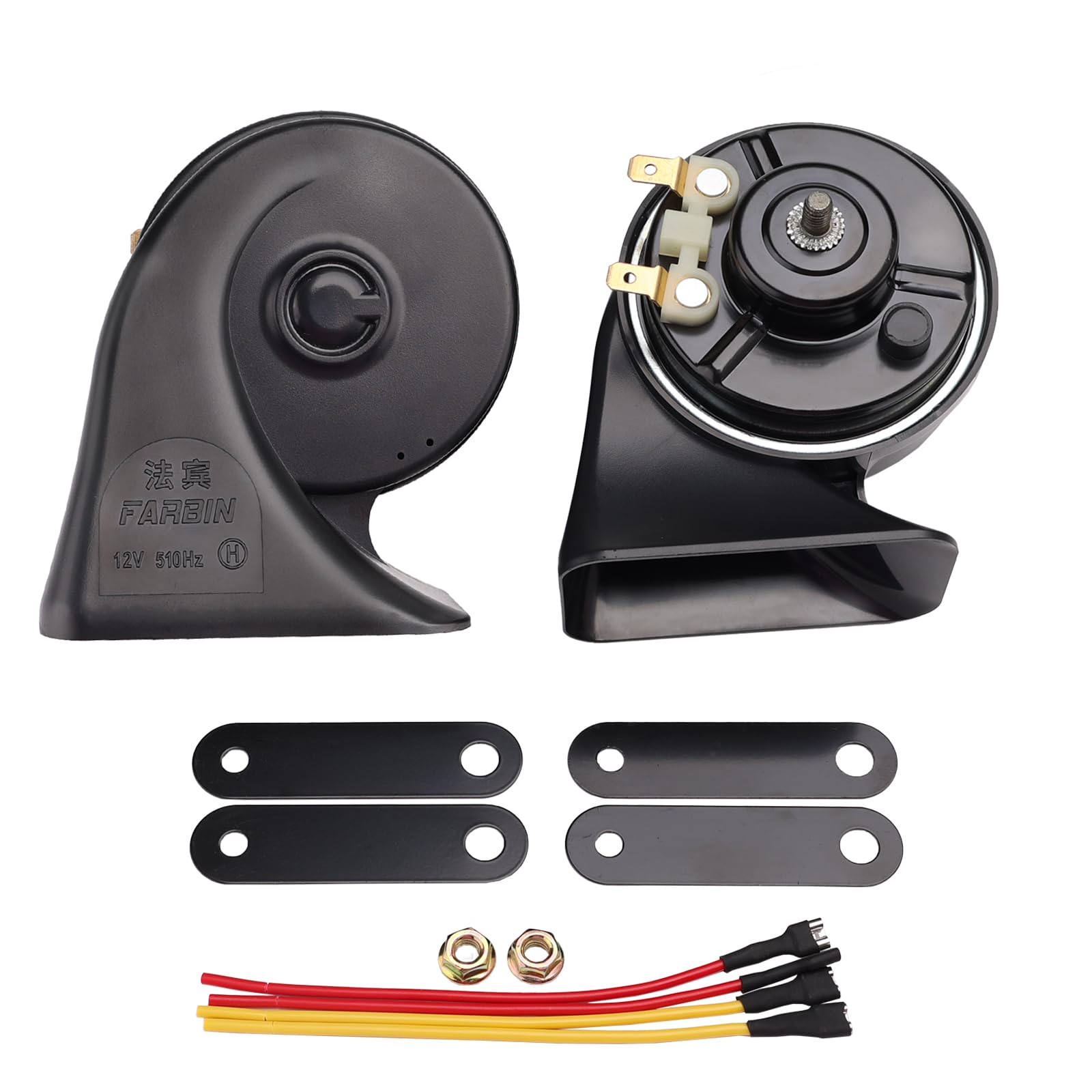 AOLIHAN Car Horn Universal Replacement Kit for Car, Motorcycle, Truck, Boat - 12V Loud Waterproof Double Horn, Super Loud Train Electric Snail Air Horns