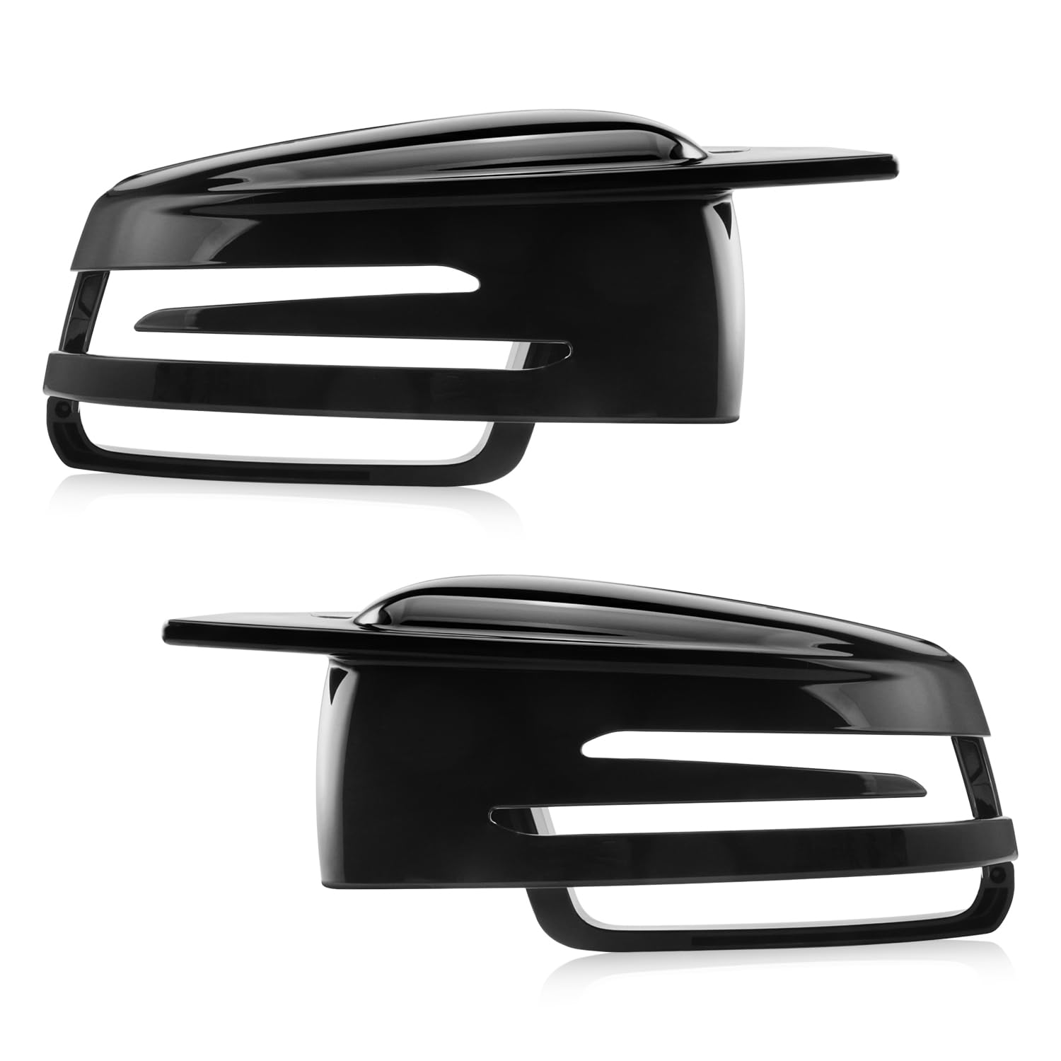Espejo Retrovisor Cubiertas Repuesto Tapa De Cubiertas de repuesto Compatible con Class A W176 B W246 C W204 E W212 S W221 CLA C117 GLK X204 GLA X156, Negro Brillante,1 Par