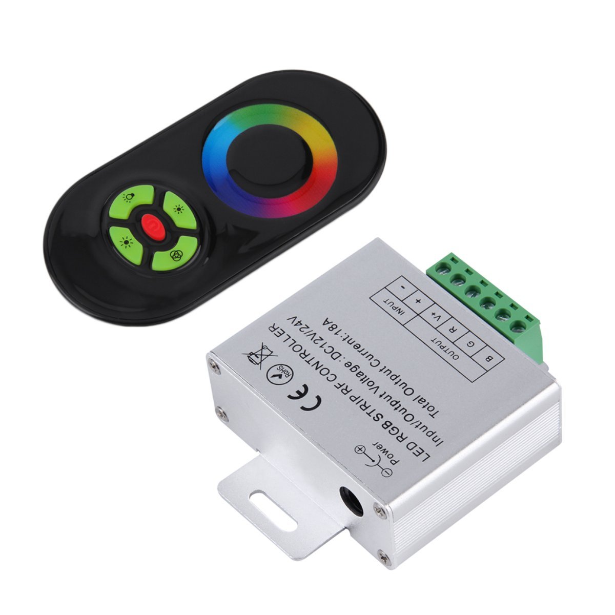 Greatangle NEW Touch RGB controller DC12V 24V Wireless LED Controller RF Touch Panel LED Dimmer RGB Remote Controller Black