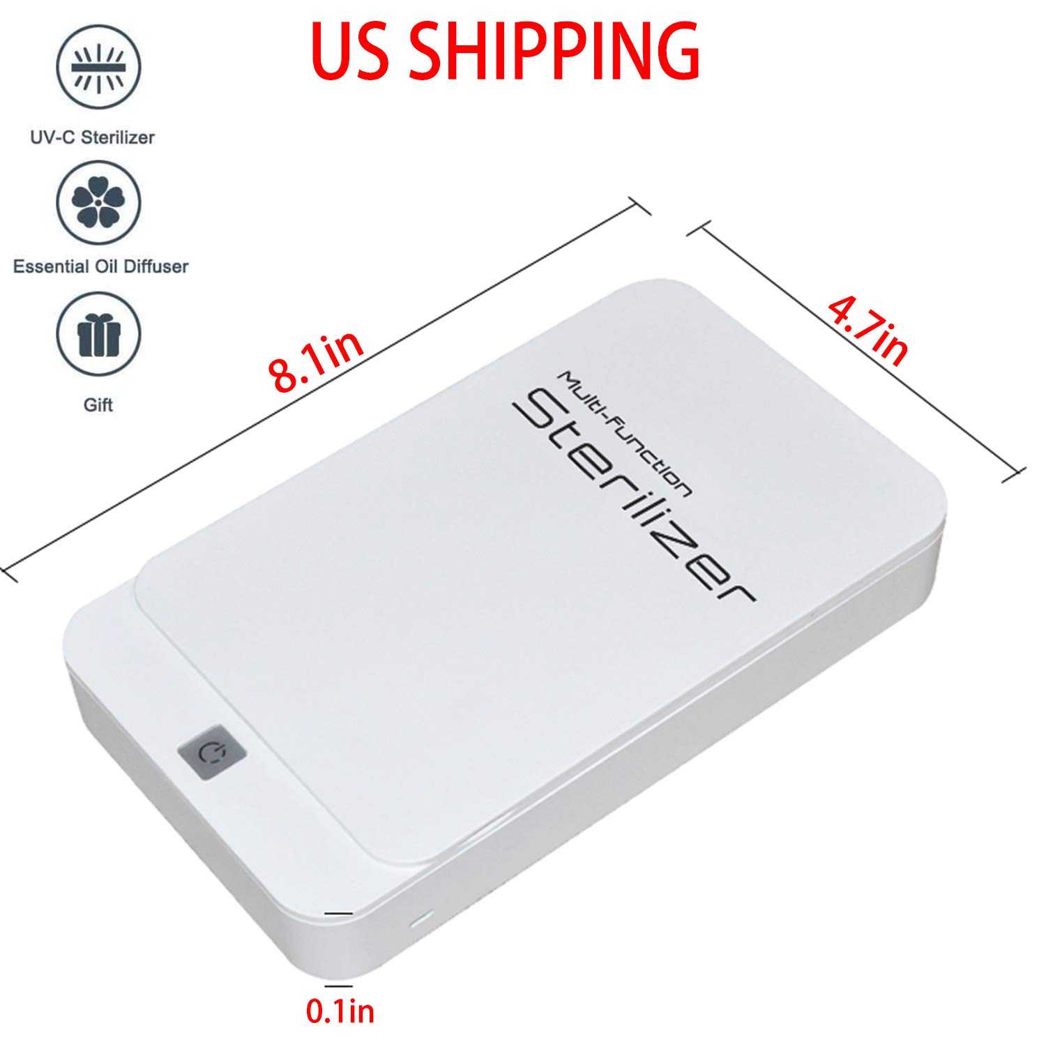 UV Sterilizer Box, Upgraded Professional 59s One-Button Sterilizer Cleaner Disinfection Box 99.99% Sterilizeing for Cell Phone/Tableware/Eyeglasses/Jewelry/Underwear/Beauty Tools