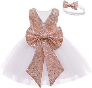 LZH Baby Girls Formal Dress Bowknot Birthday Wedding Party Lace Flower Dress