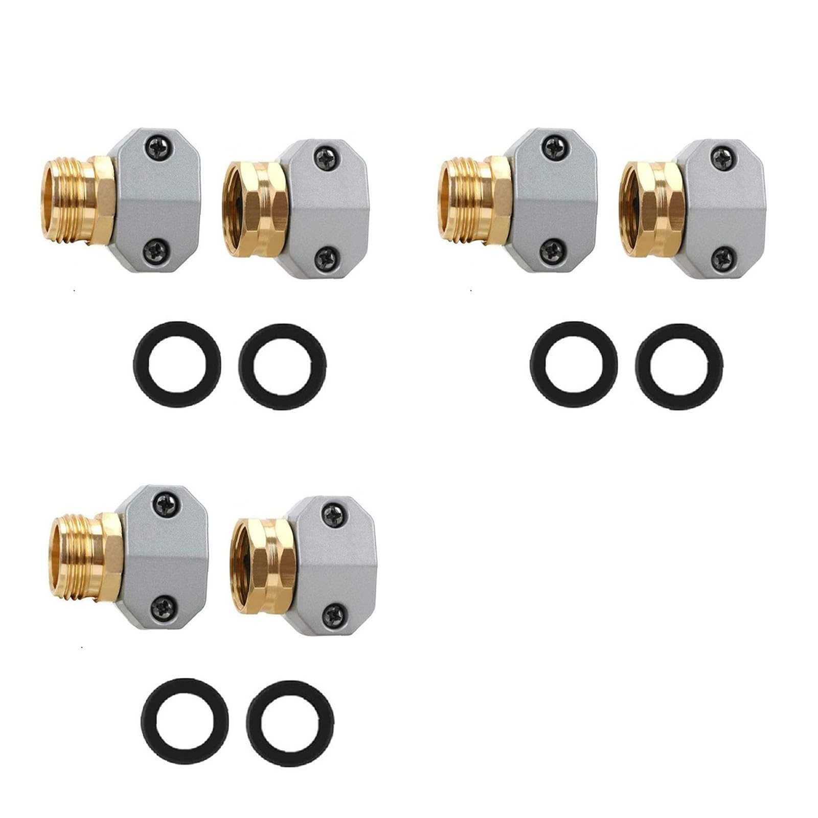 Duty Aluminum Alloys Water Pipe Connector Male and Female Garden Water Hose Repair Connector Fittings Hose Repair Fittings