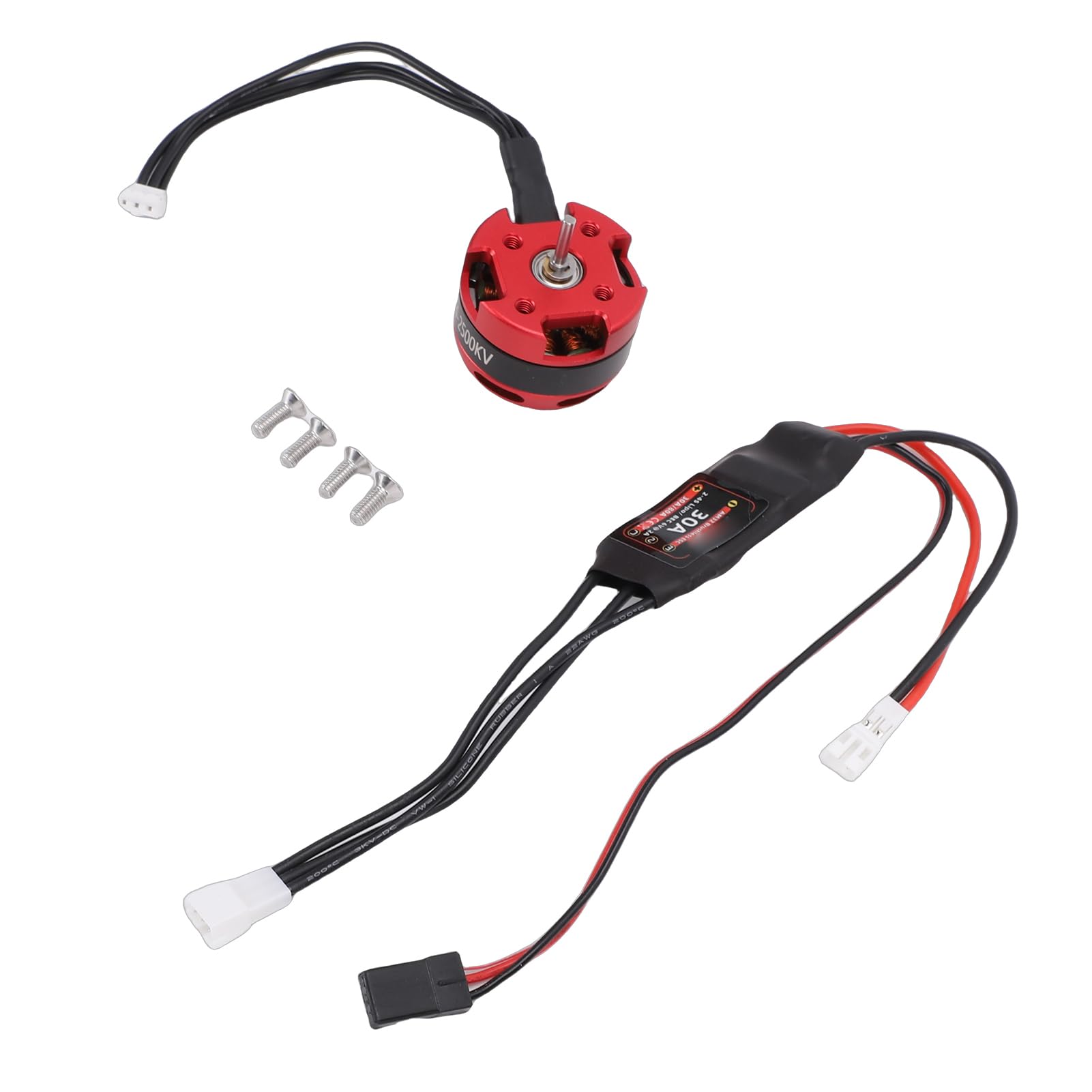 Bnineteenteam RC-Brushless-Motor-ESC-Combo, Konstruktion aus Aluminiumlegierung, 2500-kV-Motor mit Drehmoment und 30-A-Regler, Ideal für Ferngesteuerte Autos und LKWs Im Maßstab 1:10
