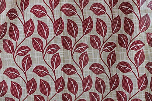 Image of Exporthub 2 Pieces Fancy Design Maroon Flowers Leaf Heavy Quality Polyester Eyelet Long Door Curtains -Length 9 Feet (EHSPR782 94)