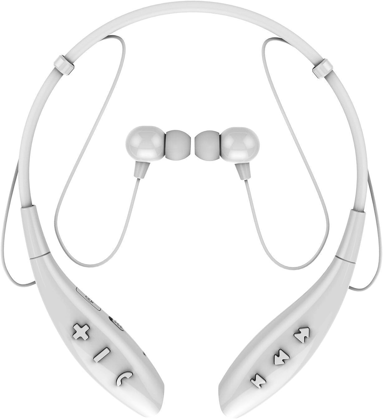 SoundPEATS Bluetooth Earbuds Stereo Sweatproof Wireless Sport Headphone with Mic (10 Hours Talk Time, Flexible Neckband Design, Bluetooth 4.1, Noise Cancelling) Q800 - White