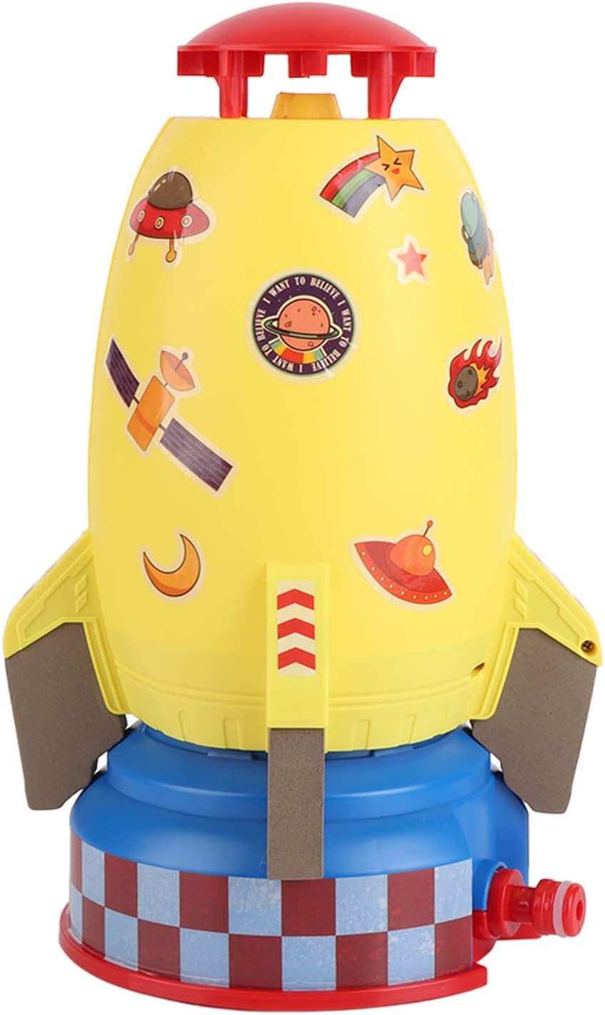Arcanine Rocket Launcher Toy Outdoor Rocket Water Pressure Lift Sprinkler Toy Fun Interaction in Garden Lawn Water Spray Toy for Kids (Without Water Pipe) (Yellow)