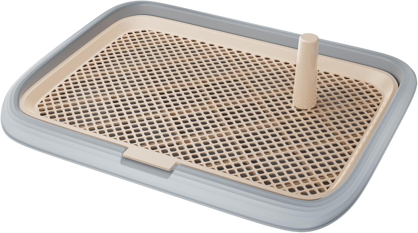 Size 23.5x17.7 Color Grey Dog Potty Tray, 23.6x17.7 Indoor Pet Pee Pad Holder,Puppy Training Holder,Bathroom Dog Litter Box, Pet Toilet for Small and Medium Dogs,Housebreaking Supplies, Pet Products(Gray)