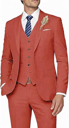 MOGU Mens Suit 3 Piece Slim Fit Suit Wedding Suits for Men Tuxedo Prom Party Dinner