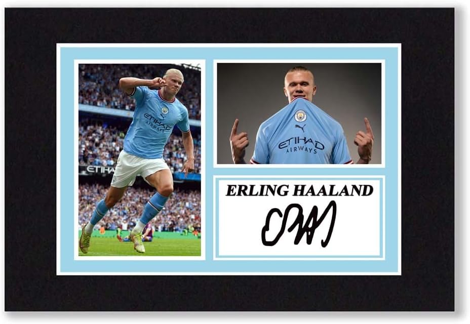 Photo A4 Erling Haaland Manchester City - Avec Autographe Imprimé