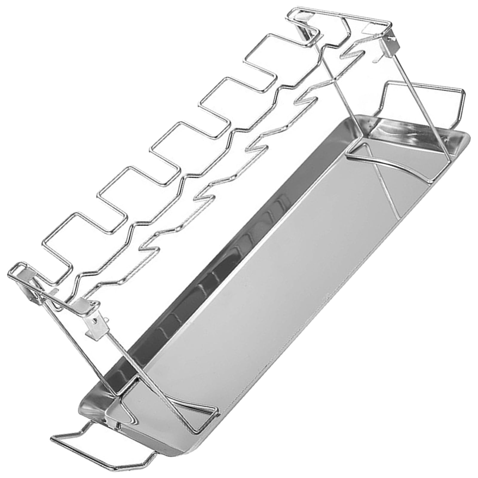 Grille de cuisson fumoir multi-baleines dotée d'un récupérateur de graisse pour four et grill