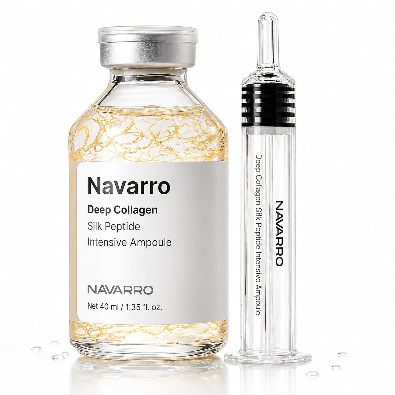Navarro Peptide Deep Collagen Lifting Ampoule, Advanced Collagen Peptide Lifting Ampoule, Hydrating Anti-Wrinkle Skincare Facial Serum for Smooth-Looking Skin, Glowing Skin