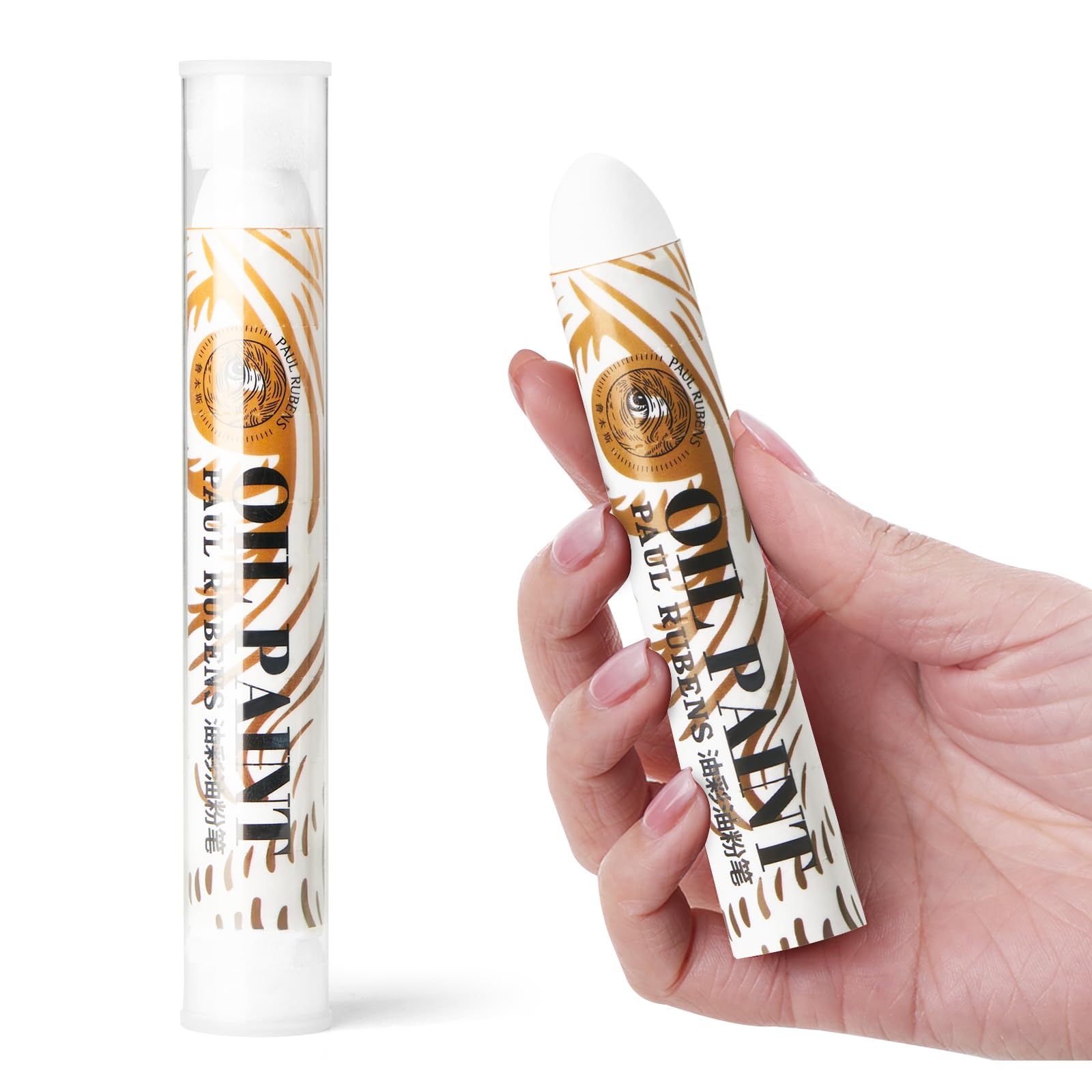 Paul Rubens Jumbo White Oil Pastels - 2 Pack (60g Each, 0.79"x4.72"), Extra Soft & Creamy, Professional Blendable Pastel Sticks for Artists, Students, Sketching & Large Areas