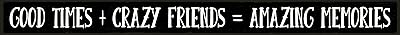 My Word! Good Time Crazy Friends Skinny Wooden Sign 1.5 x 16