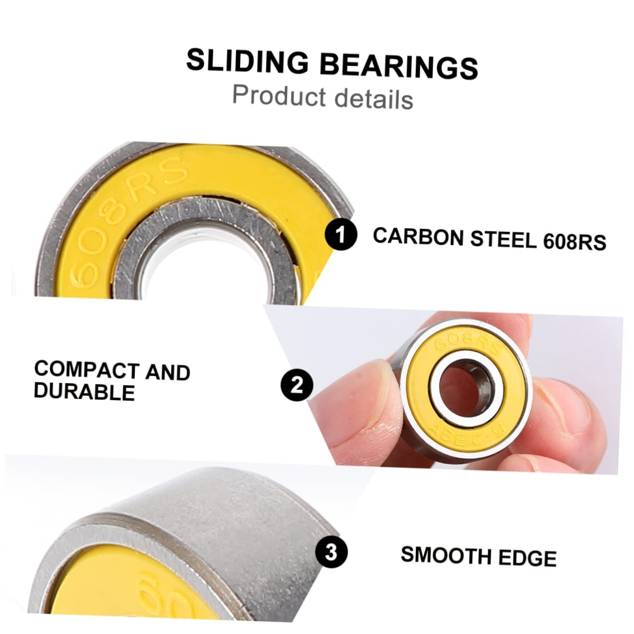 Roulement de Skateboard 608rs en Acier au Carbone, Lot de 50 Pièces