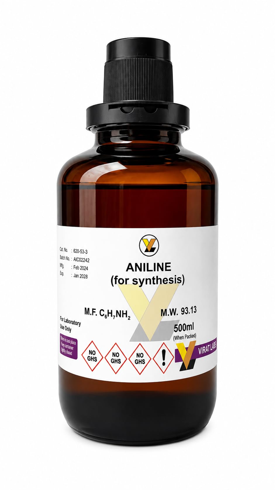 Aniline 99% Purity 500ml for Lab Testing and Research | High Purity 99%, 500ml Volume, Lab Grade, Research Use-image-43