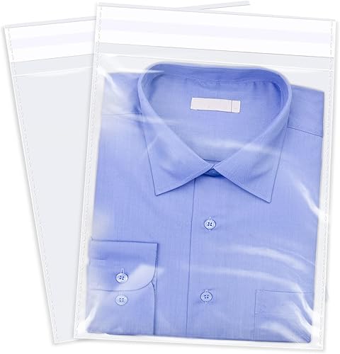 WEPOLY - Bolsas de celofán transparente de 12 x 15 pulgadas (100 unidades) - Bolsas de polietileno de plástico para violonchelo autoadhesivas- para